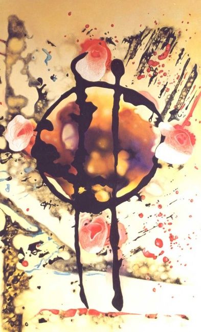 Pintura titulada "flor de 4 petalos" por Meliarte, Obra de arte original,