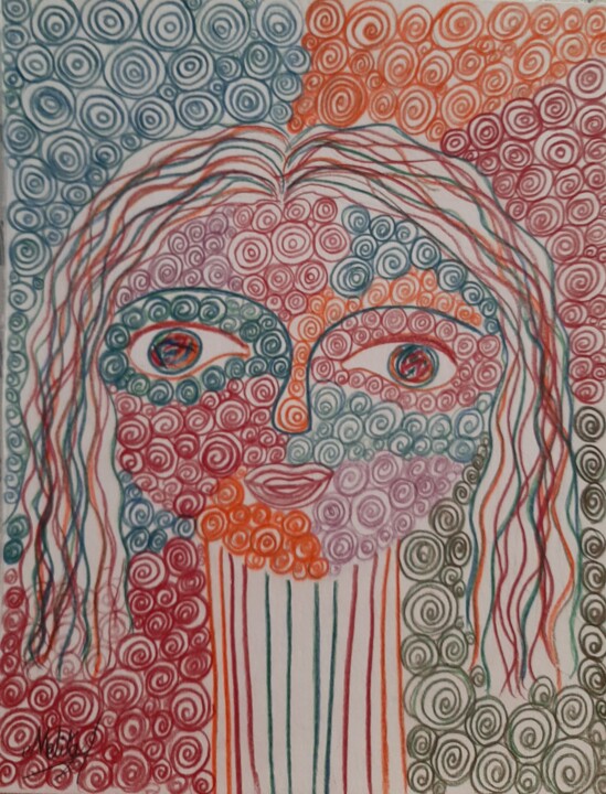 Peinture intitulée "Hope" par Melika Cheraji, Œuvre d'art originale, Crayon