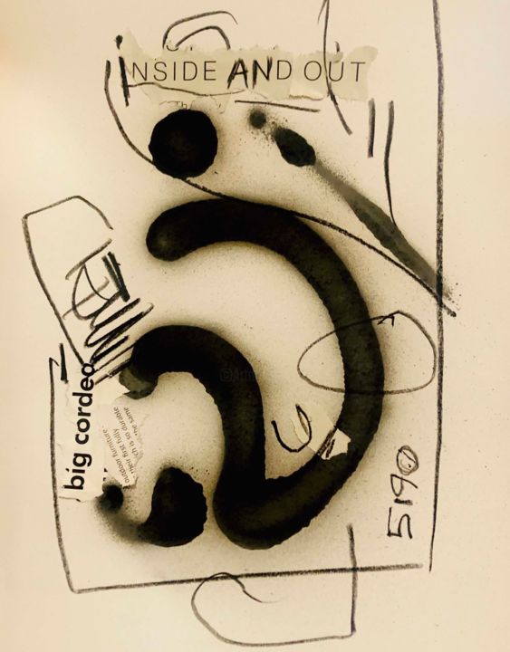 Картина под названием "Inside & Out of Roo…" - Melina Mataji, Подлинное произведение искусства, Коллажи Установлен на картон