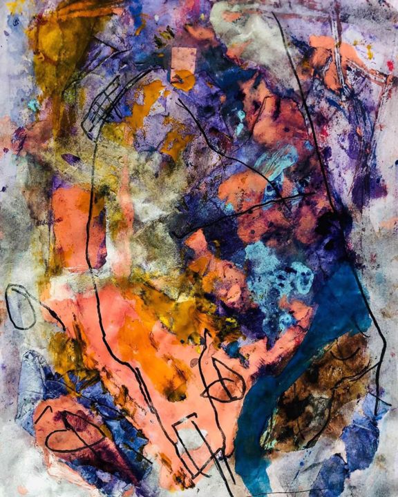 Картина под названием "Worship" - Melina Mataji, Подлинное произведение искусства, Акрил Установлен на картон