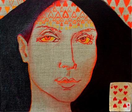 Malarstwo zatytułowany „Black Queen of Hear…” autorstwa Melinda Torok, Oryginalna praca, Olej