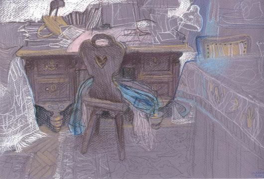Rysunek zatytułowany „Chair” autorstwa Melinda Torok, Oryginalna praca, Inny