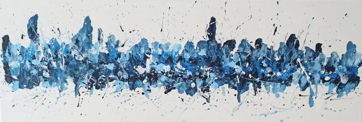 Peinture intitulée "Blue line" par Line Renio, Œuvre d'art originale, Acrylique