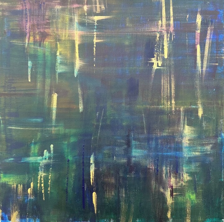 Schilderij getiteld "Blue January" door Melissa Davies, Origineel Kunstwerk, Acryl