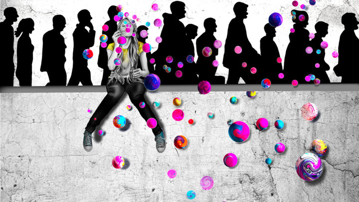 Arts numériques intitulée "Care Less" par Melissa Melissa Whitaker, Œuvre d'art originale, Peinture numérique