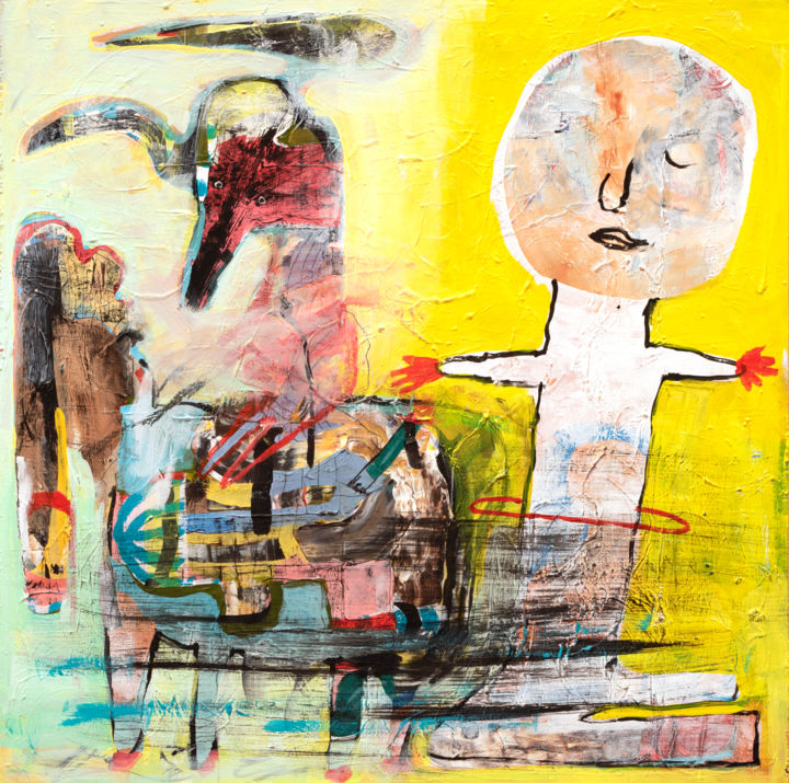 Painting titled "The Sun Grows a Bod…" by Melissa Monroe, Original Art, Acrylic