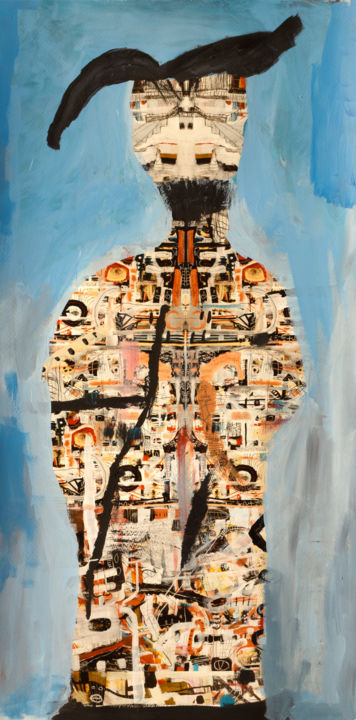 Painting titled "bad hair" by Melissa Monroe, Original Art, Acrylic