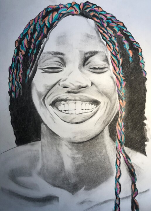 Dessin intitulée "Smile_." par Melle_cha__., Œuvre d'art originale, Crayon