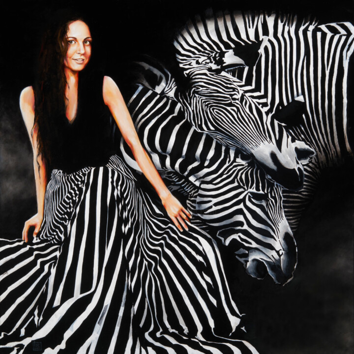 Pintura intitulada "Zane Zebra Zebra" por Bruno Mellis, Obras de arte originais, Óleo