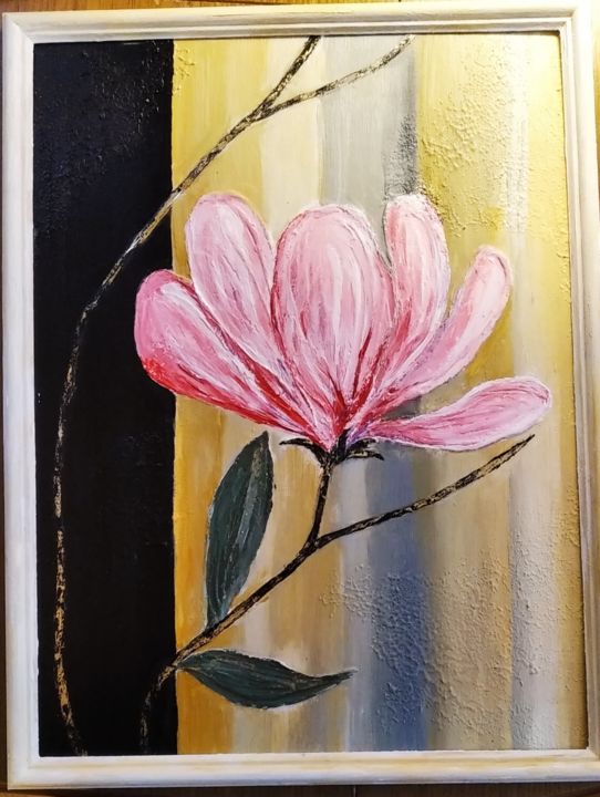 Картина под названием "Цветок" - Наталья Мельникова, Подлинное произведение искусства, Акрил Установлен на картон