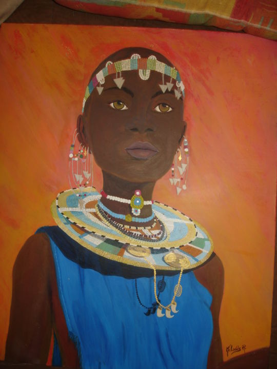 Peinture intitulée "jeune-fille-serreng…" par Mélodie R. Arts & Co, Œuvre d'art originale
