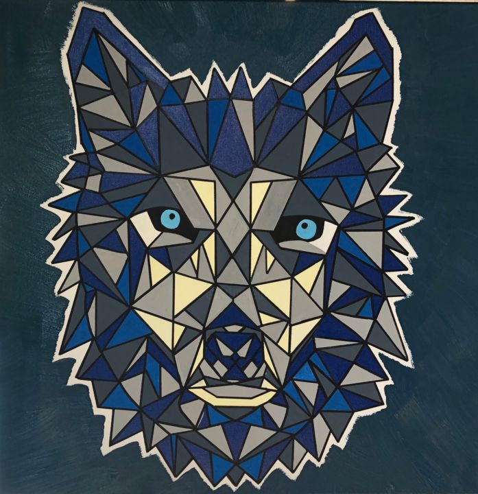 Peinture intitulée "Wolf" par Mélodix, Œuvre d'art originale, Acrylique