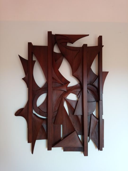 Sculpture titled "композиция" by Melor Verulidze, Original Artwork, Wood