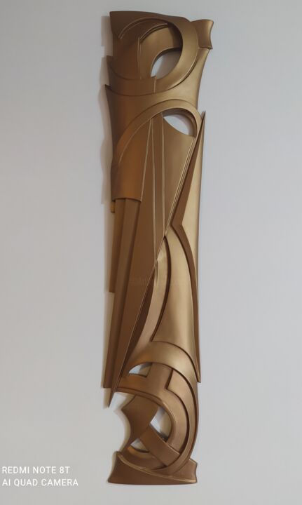 Sculpture titled "abstract pano" by Melor Verulidze, Original Artwork, Wood