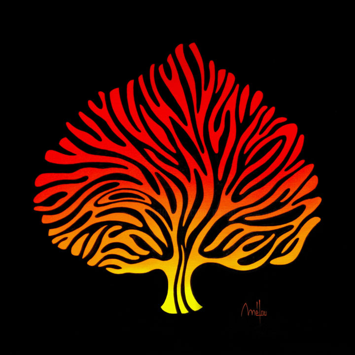 Painting titled "antic tree 2.jpg" by Mélou, Original Artwork, Acrylic