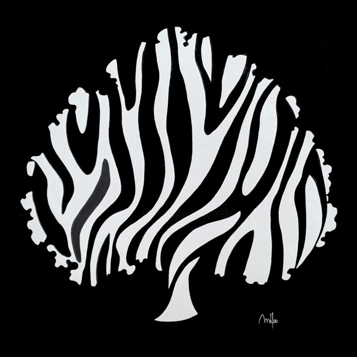 Malerei mit dem Titel "zebra tree.jpg" von Mélou, Original-Kunstwerk, Acryl