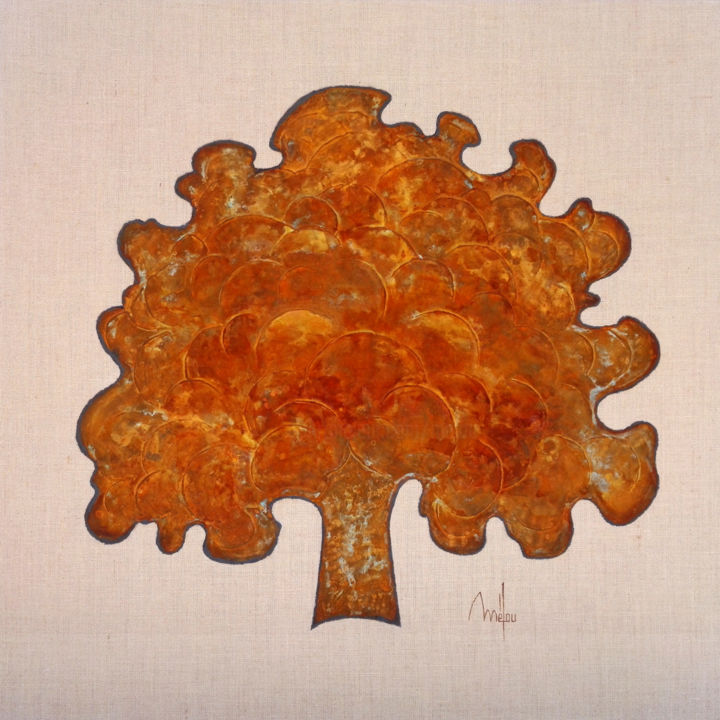 Peinture intitulée "rusty tree 4.jpg" par Mélou, Œuvre d'art originale, Acrylique