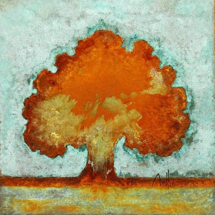Painting titled "rusty tree 5.jpg" by Mélou, Original Artwork, Acrylic