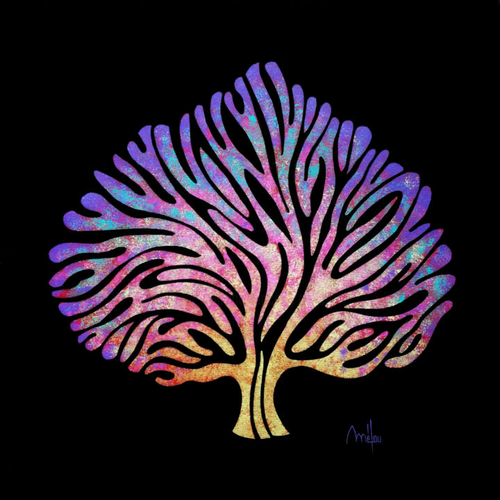 Peinture intitulée "antic tree 3.jpg" par Mélou, Œuvre d'art originale, Acrylique