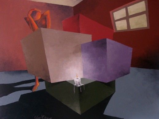 Painting titled "buscando la luz" by Hermel Orozco, Original Artwork