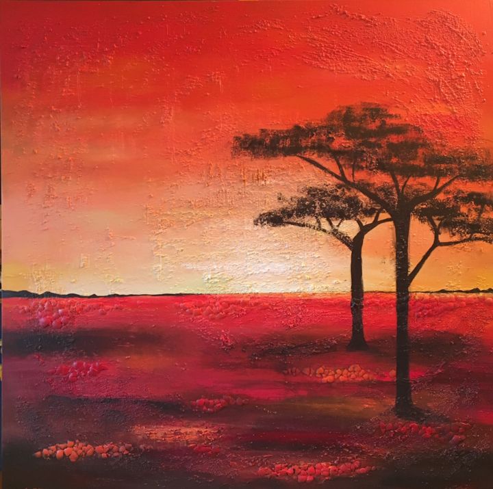 Peinture intitulée "africa" par Meltem Gioli, Œuvre d'art originale, Acrylique