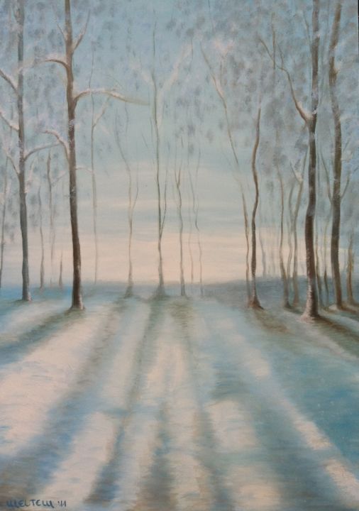 Schilderij getiteld "winter" door Meltem Gioli, Origineel Kunstwerk, Acryl