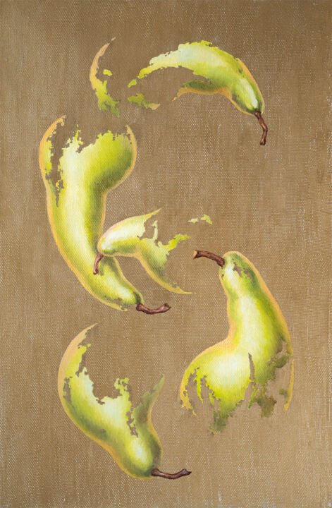 Peinture intitulée "Pears Conference on…" par Maria Meltsaeva, Œuvre d'art originale, Huile Monté sur Châssis en bois