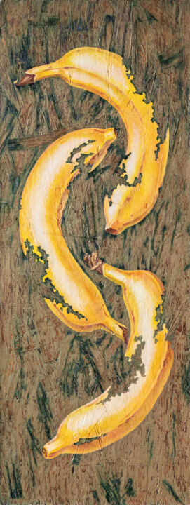 Картина под названием "Disappearing bananas" - Maria Meltsaeva, Подлинное произведение искусства, Масло