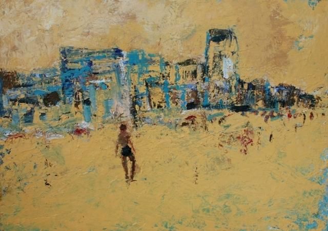 Peinture intitulée "Praia" par Maria Emilia Amaral, Œuvre d'art originale, Autre