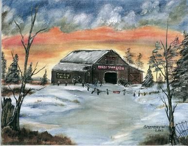 Digital Arts titled "Horseshoe Barn" by Memory Webb, Original Artwork