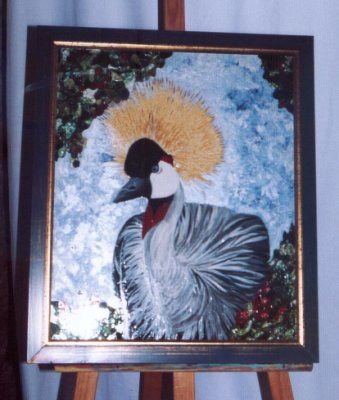 Peinture intitulée "GRUE COURONNEE" par Pascale Viple, Œuvre d'art originale,