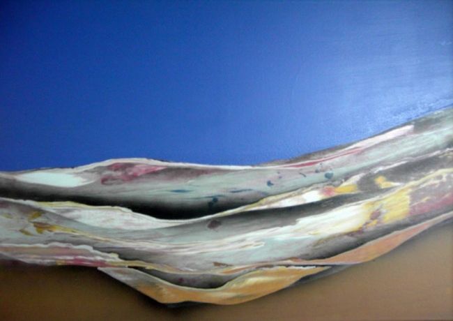 Painting titled "waves" by Mendelart, Original Artwork, Oil