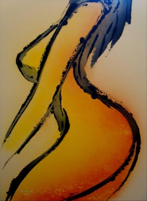 Peinture intitulée "Sun" par Mendelart, Œuvre d'art originale, Huile