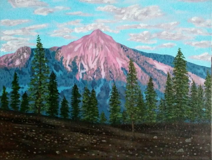 Painting titled "Parrot Peak" by Mendoza Fine Arts, Original Art, Acrylic