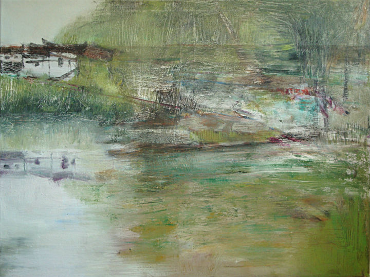 Painting titled "Wuyuan Impression" by Mengmeng Yue, Original Artwork, Oil