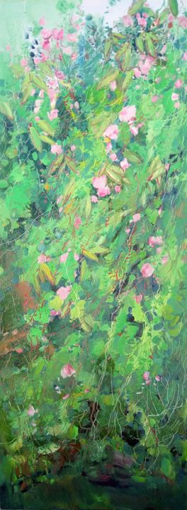 Malarstwo zatytułowany „Hibiscus (5)” autorstwa Mengmeng Yue, Oryginalna praca, Olej