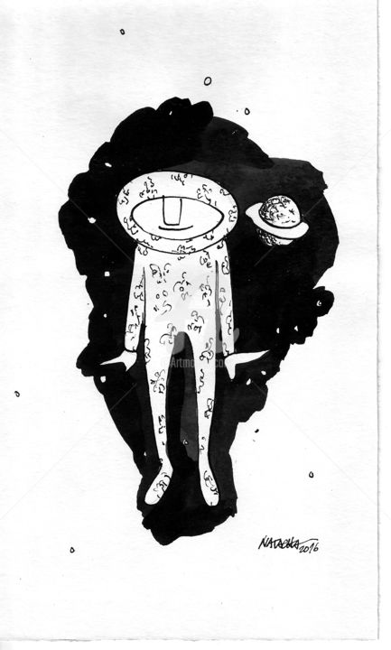 Disegno intitolato "astronaut" da Meninapatchwork, Opera d'arte originale