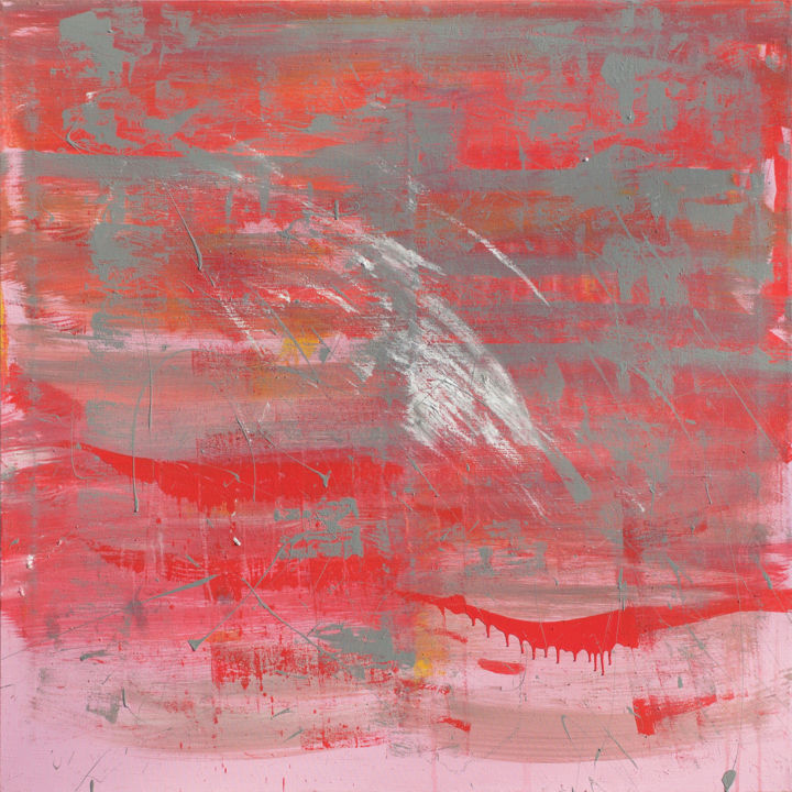 Картина под названием "Red and Grey" - Anatoliy Menkiv, Подлинное произведение искусства, Акрил