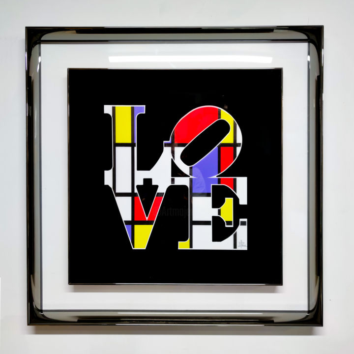 Sculptuur getiteld "Love Mondrian Luxury" door Peggy-Lee Mensen, Origineel Kunstwerk, Aluminium