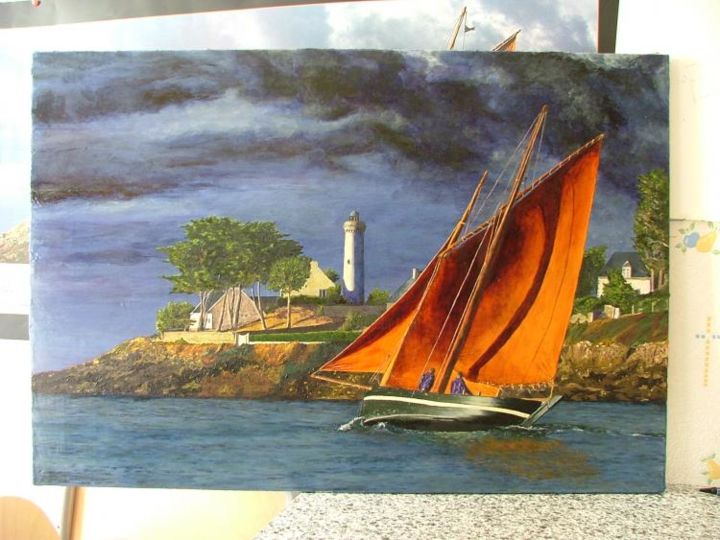Peinture intitulée "Port Navalo" par Antoni Menu, Œuvre d'art originale, Autre