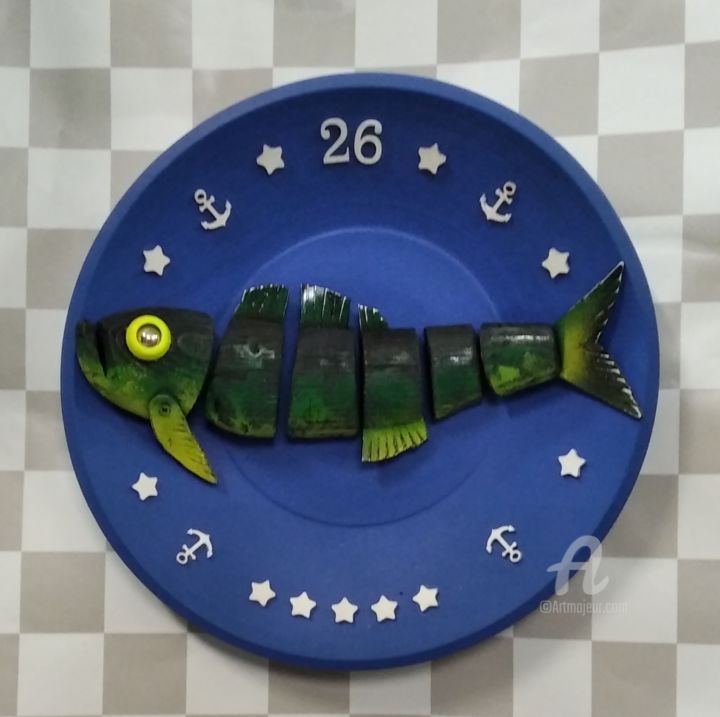 Sculpture intitulée "Fish №26" par Haka, Œuvre d'art originale, Bois