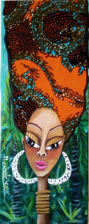 Pintura titulada "Afro Pachamana" por Mercedescas, Obra de arte original, Acrílico