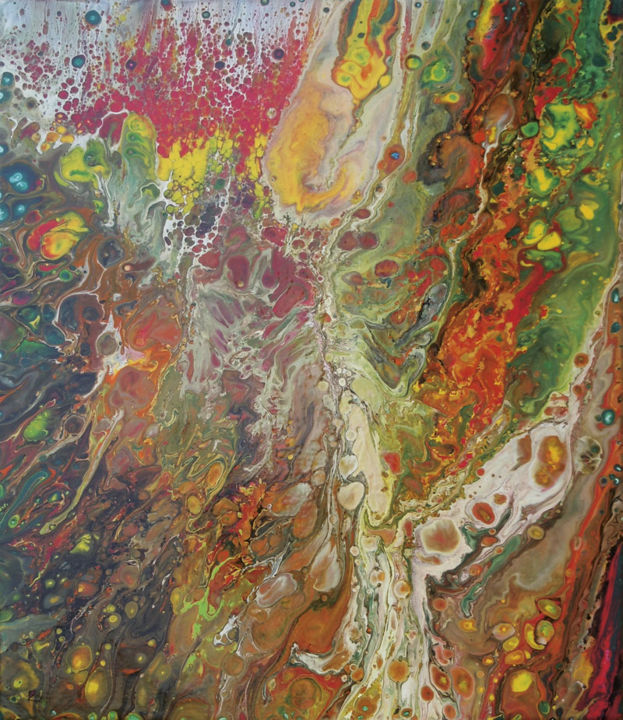 Painting titled "FUSION.jpg" by Mercedes Vanpeene, Original Artwork, Acrylic