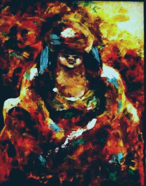 Peinture intitulée "Bajo la sombra" par Mercedes Rey, Œuvre d'art originale