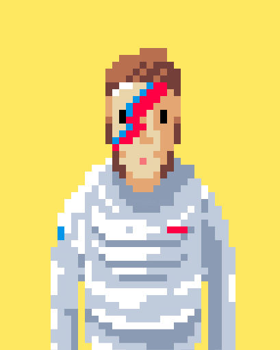 Digital Arts με τίτλο "David Bowie Pixel A…" από Merdu Beludru, Αυθεντικά έργα τέχνης, 2D ψηφιακή εργασία