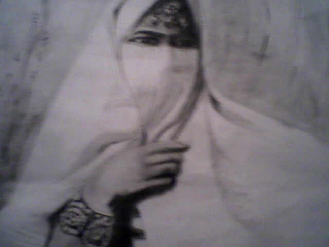 Drawing titled "visage d'une femme…" by Meriem Atmani, Original Artwork