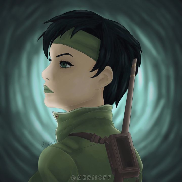 Digitale Kunst mit dem Titel "Jade (Beyond Good a…" von Meri, Original-Kunstwerk, Digitale Malerei