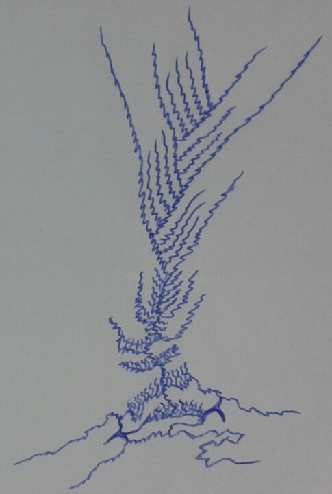 Рисунок под названием "arbre" - Merito Said, Подлинное произведение искусства, Шариковая ручка