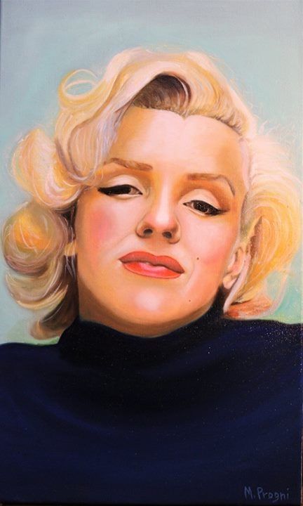 Pittura intitolato "Marilyn Monroe" da Merite Progni, Opera d'arte originale, Olio