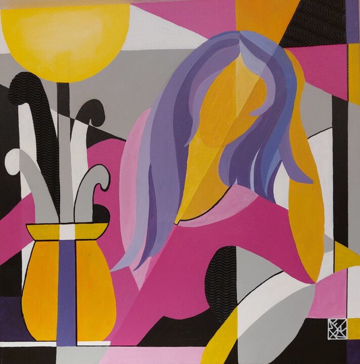 Pittura intitolato "Kontemplation" da Brigitte Thonhauser-Merk, Opera d'arte originale, Acrilico